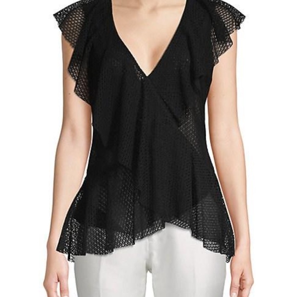 BCBGMaxAzaria Lace Ruffle Top - Picture 2 of 4